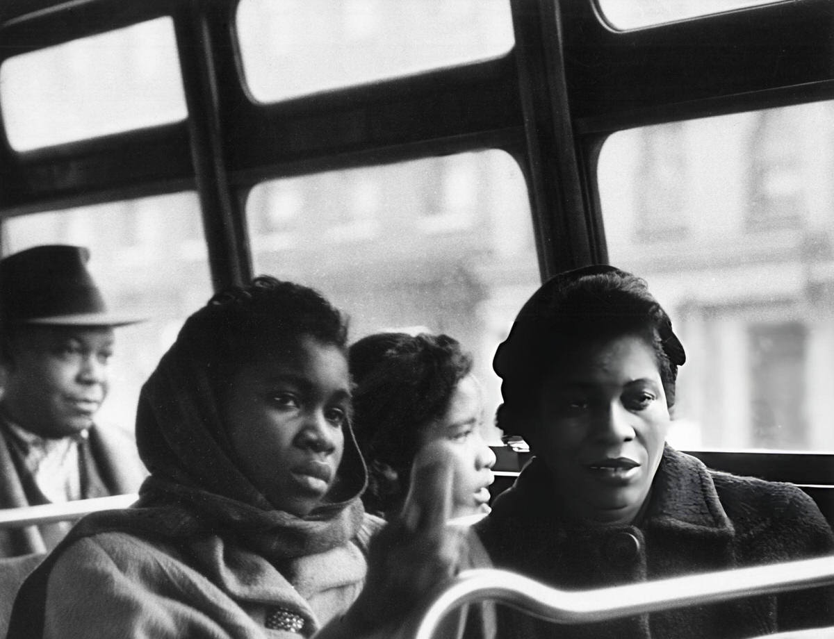 Passengers Sitting On A City Bus, Harlem, 1956.