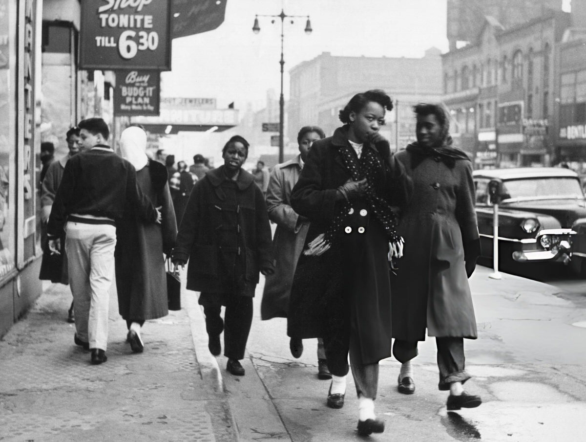 Pedestrians On Seventh Avenue, Harlem, 1956.