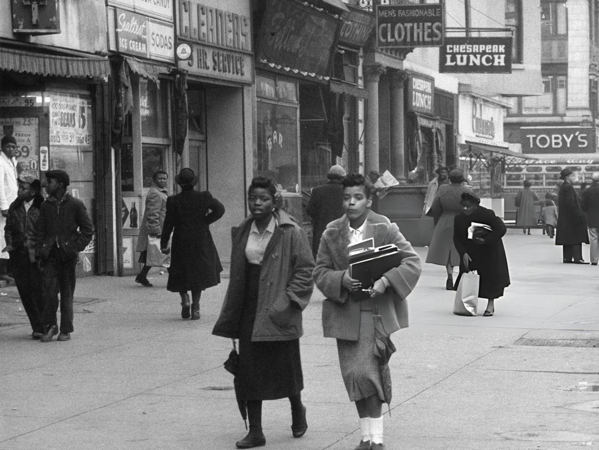 Pedestrians On 125Th Street, Harlem, 1956.
