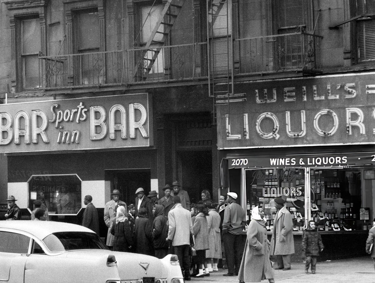 Group Meeting On Seventh Avenue, Harlem, 1956.