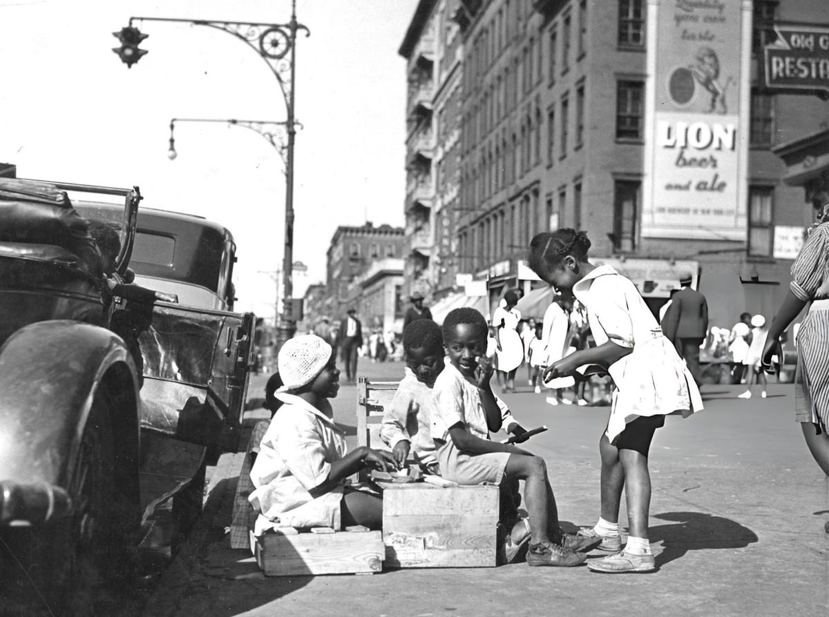 Children At Play On Lenox Avenue, Harlem, 1950.