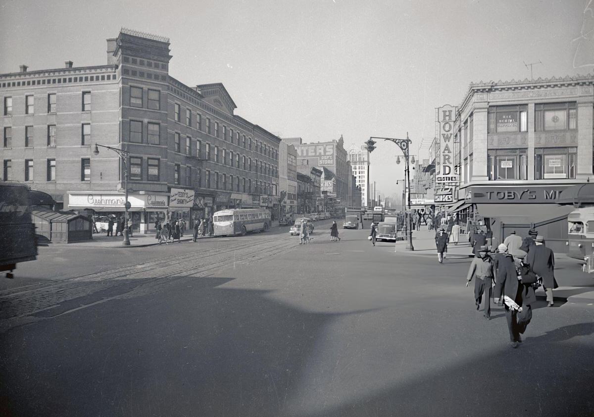 125Th Street And Lenox Avenue Looking West, Harlem, 1950.
