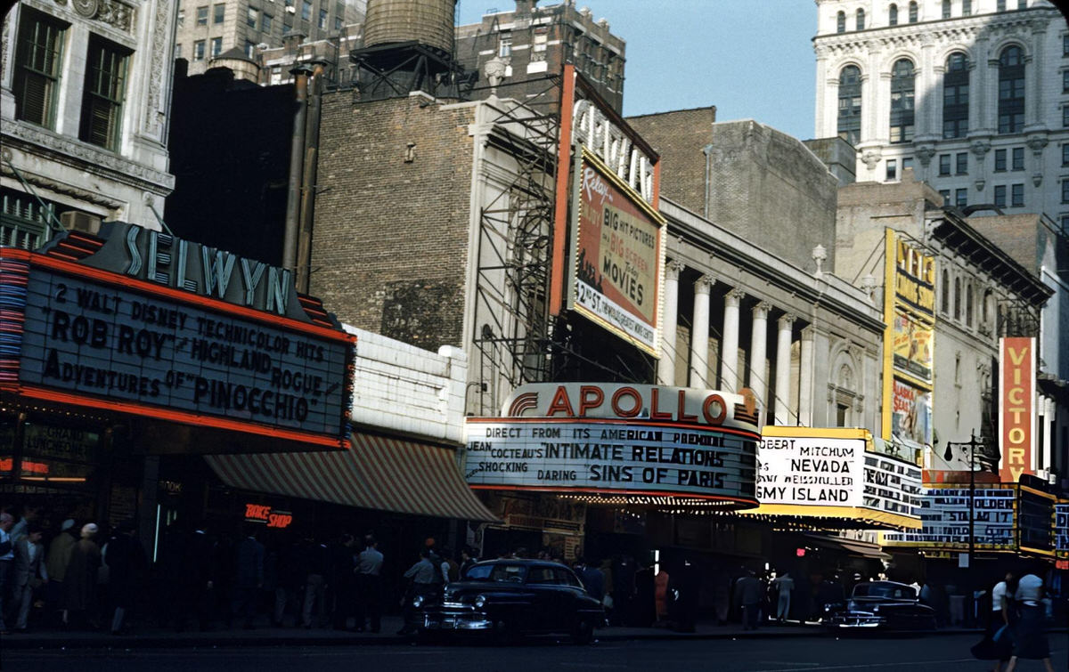 Marquee Of The Apollo Theater, New York, 1954.