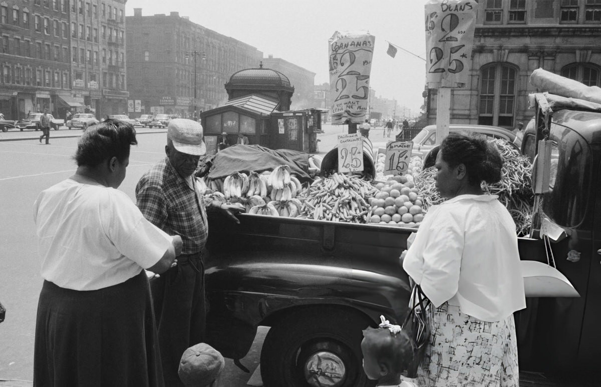 Women Shopping At A Market, Harlem, 1957.