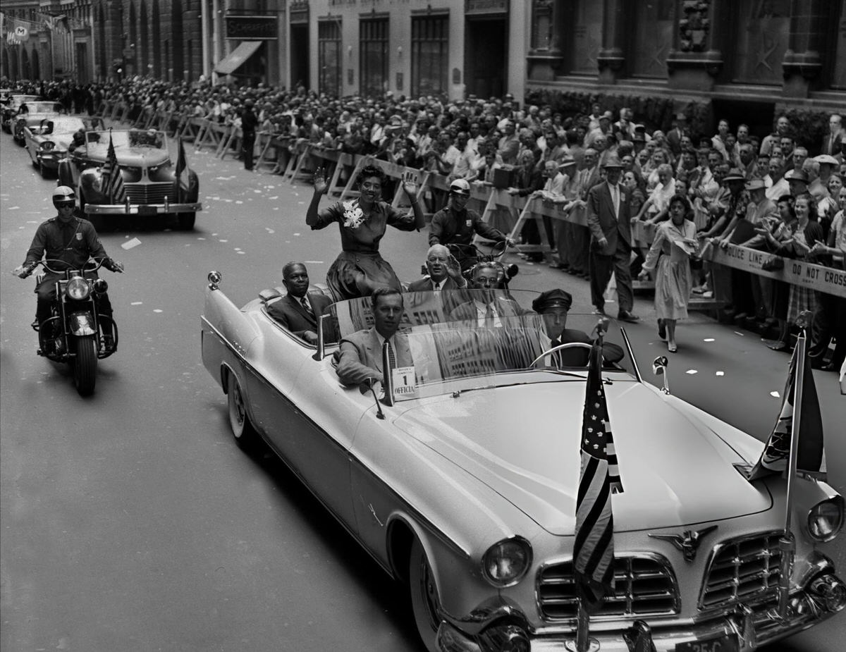 Ticker Tape Parade For Wimbledon Champion Althea Gibson On Lower Broadway, 1957.