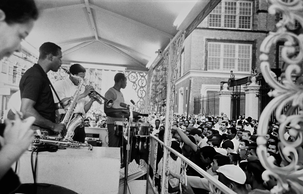 Crowd Watching A Jazzmobile Street Concert In Spanish Harlem, 1965.