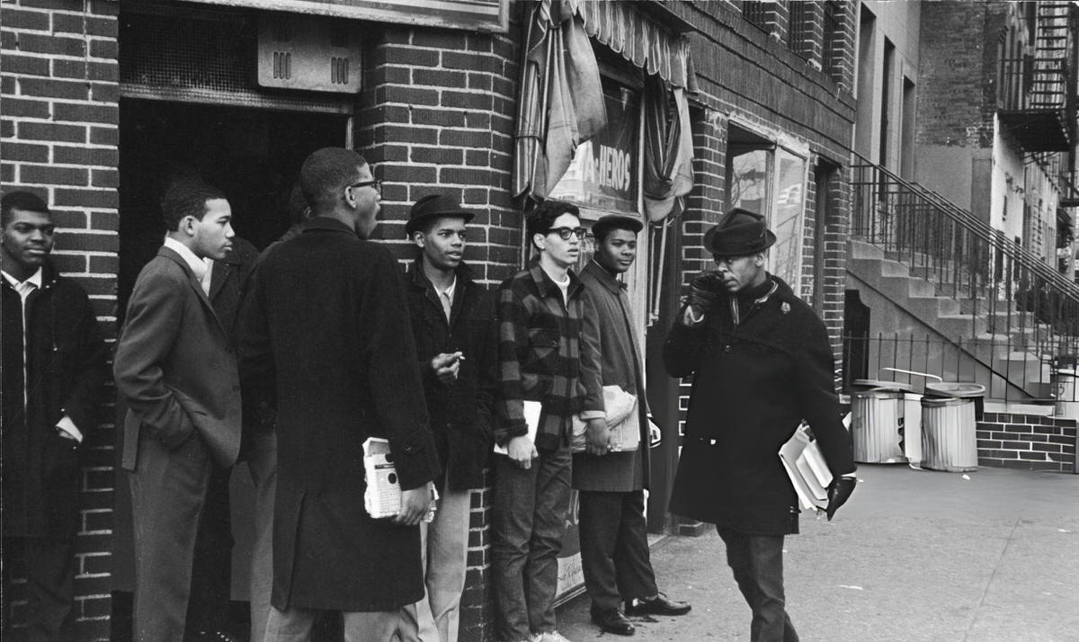 High School Students In Front Of A Convenience Store At 115Th Street And Pleasant Avenue, Harlem, 1966.