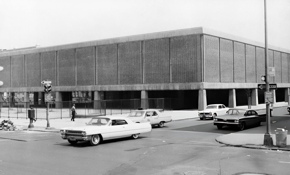 Exterior Of Intermediate School No. 201 In Harlem, 1966.