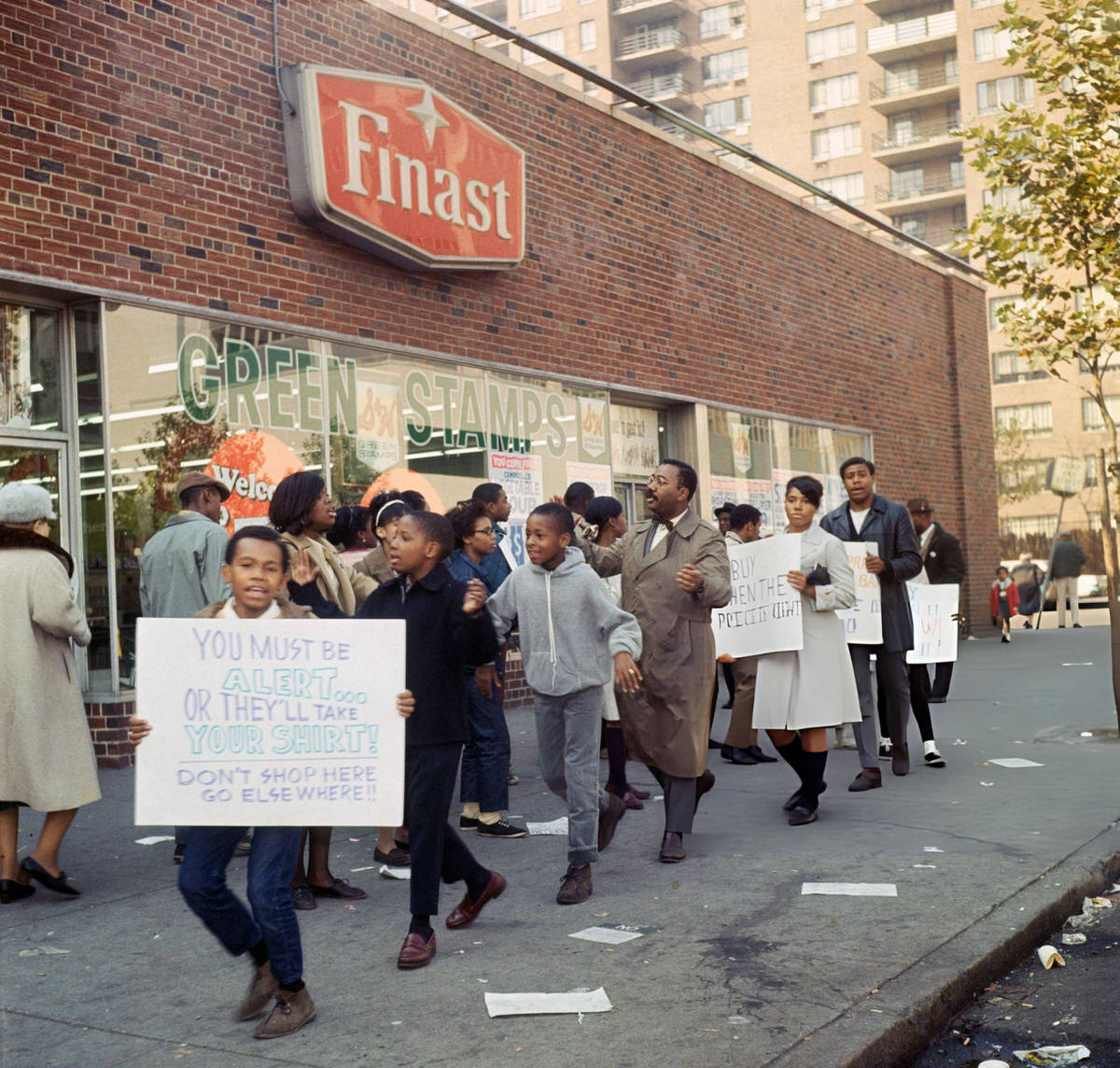 Residents Protesting High Prices Outside The Finast Supermarket On West 135Th Street, Harlem, 1967.