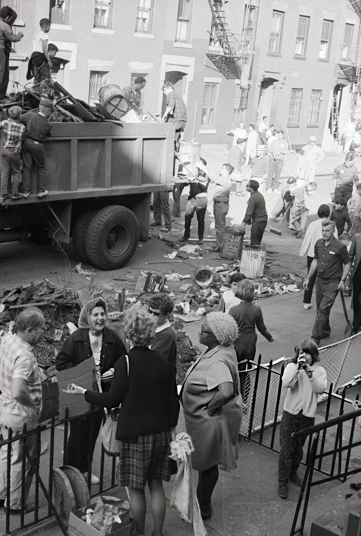Volunteers Cleaning And Painting A Block On 117Th Street In Spanish Harlem, 1968.