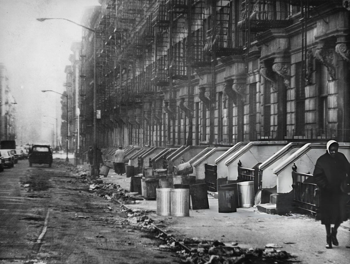 Street In A Slum Area Of Harlem.