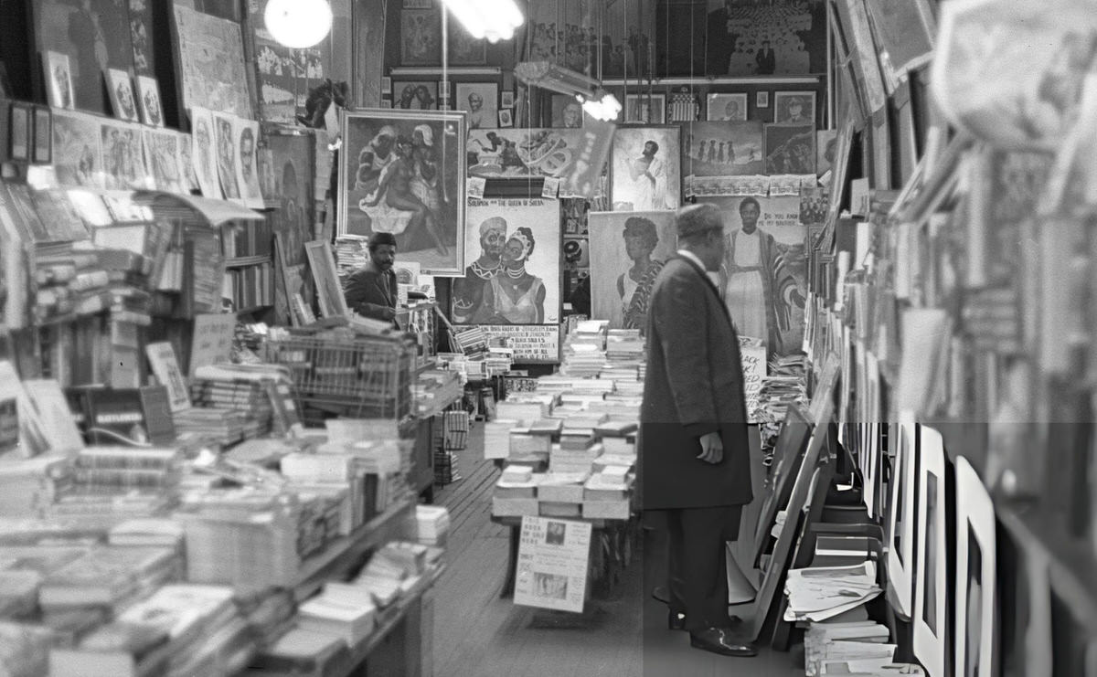 Interior Of The African National Memorial Bookstore, Harlem, 1964.
