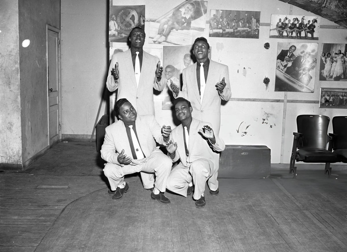 The Moonglows Backstage At The Apollo Theatre, Harlem, 1955.