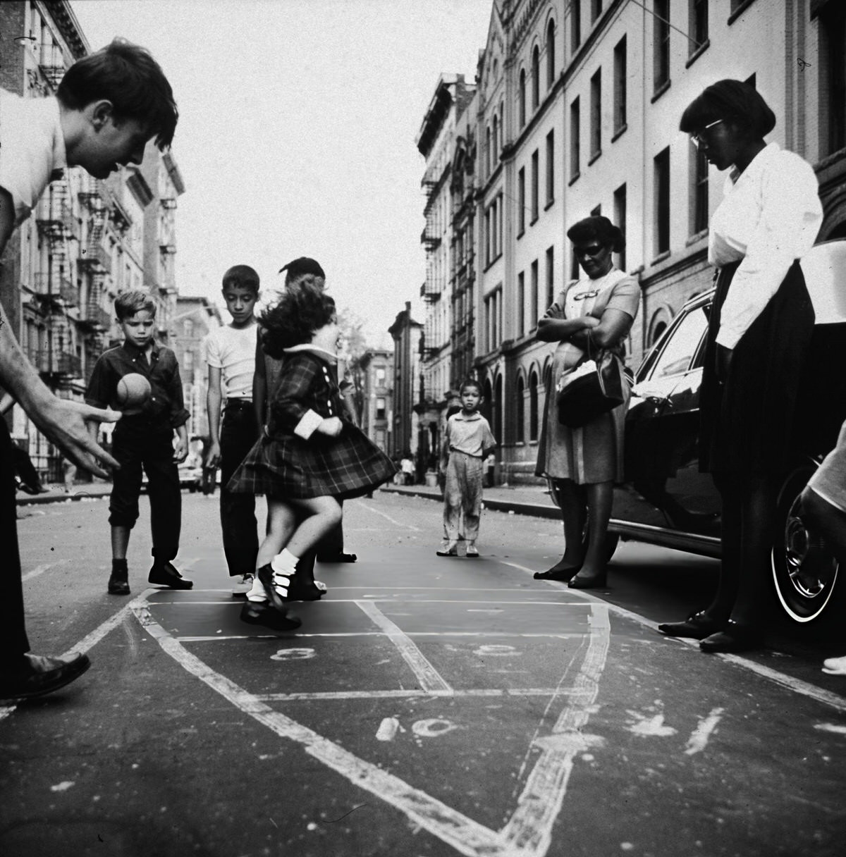 Children Playing Hopscotch In Spanish Harlem, 1965.