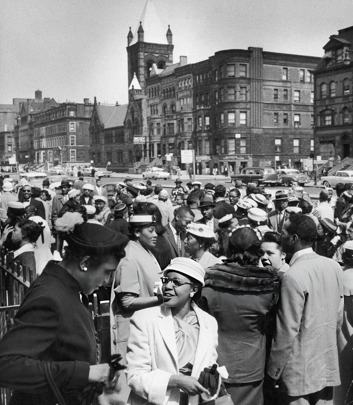 Worshippers Leaving A Church Service In Harlem, 1960S.