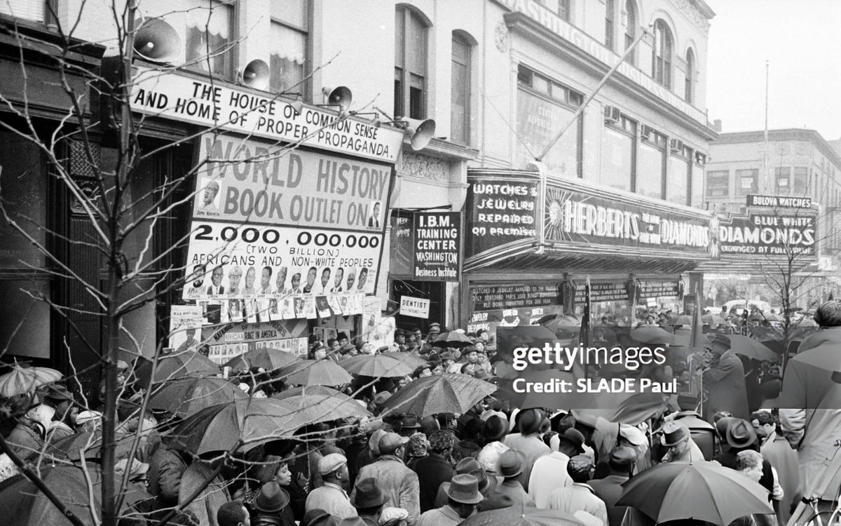 Gathering In Memory Of Patrice Lumumba On A Harlem Street, 1961.