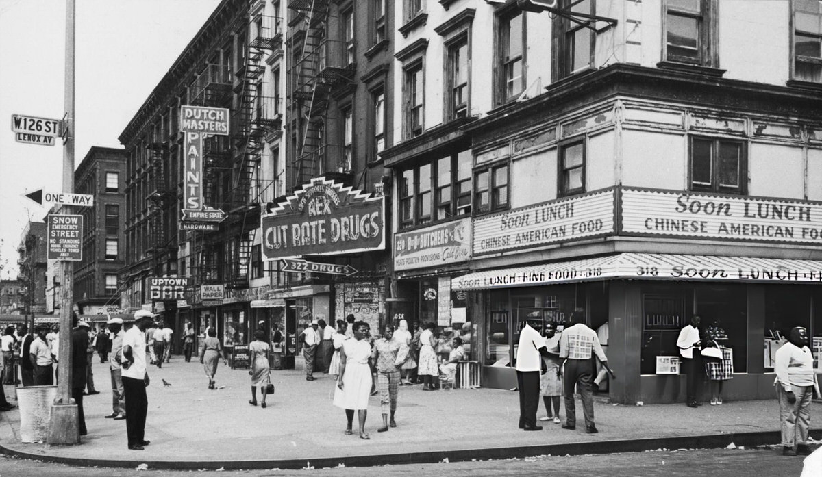 Pedestrian Traffic At West 125Th Street And Lenox Avenue, Harlem, 1963.