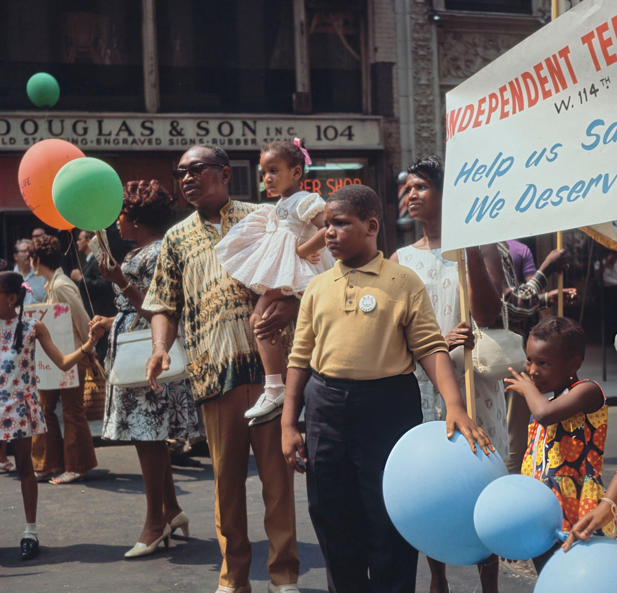 Family Participating In An Anti-Drugs March In South Harlem, 1970.