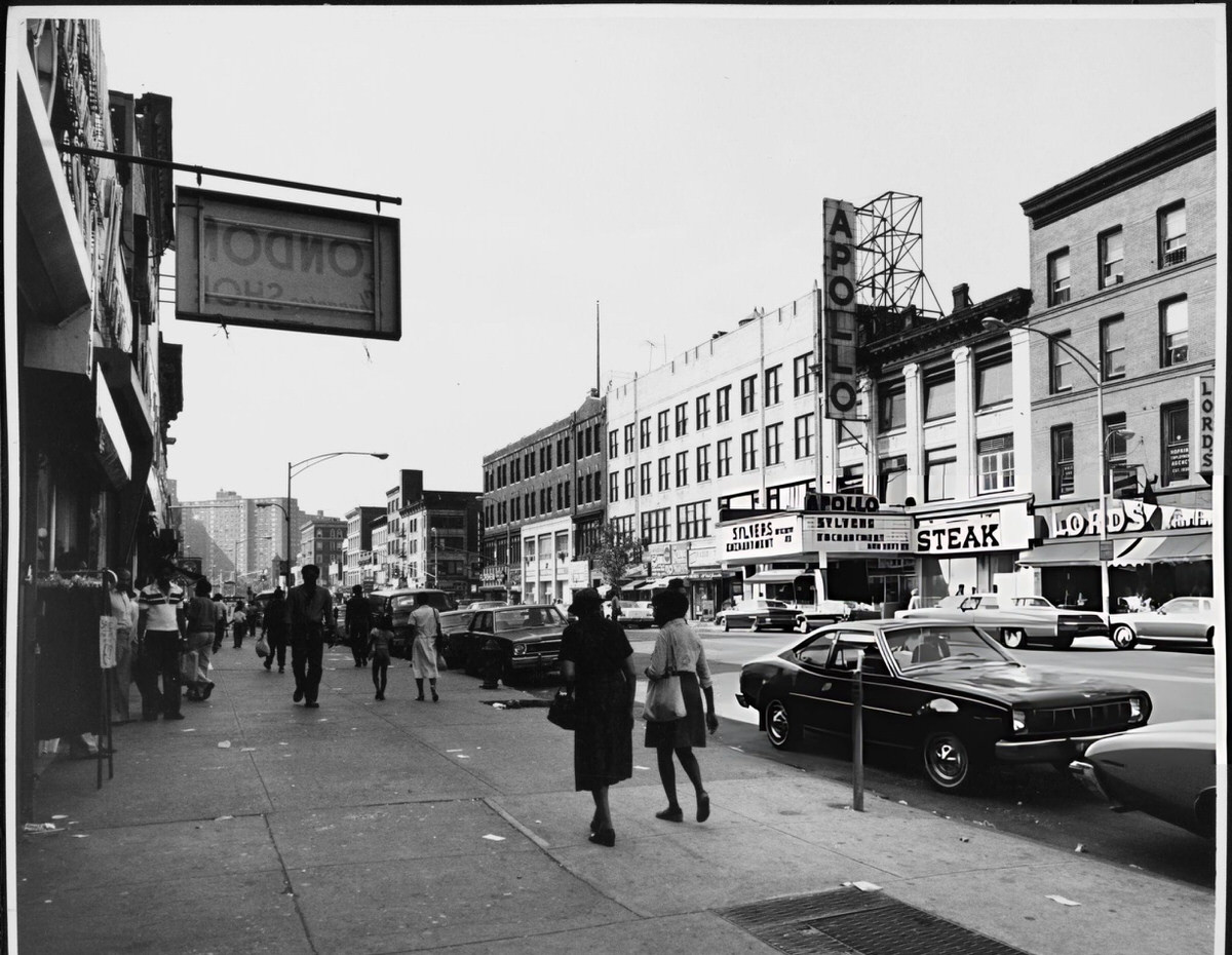 Pedestrians Walking Past The Apollo Theater At 253 West 125Th Street, 1978.