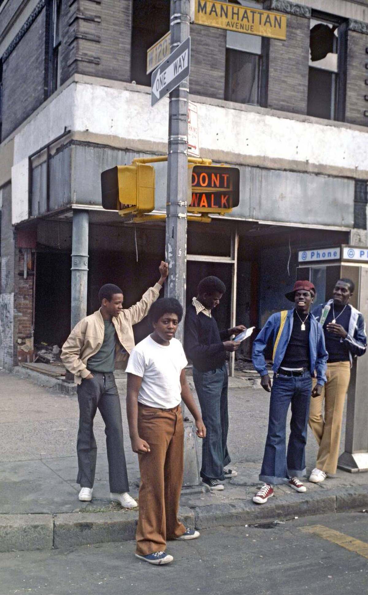 Residents In Harlem Near Burnt-Out Shops And Tenements, 1977.
