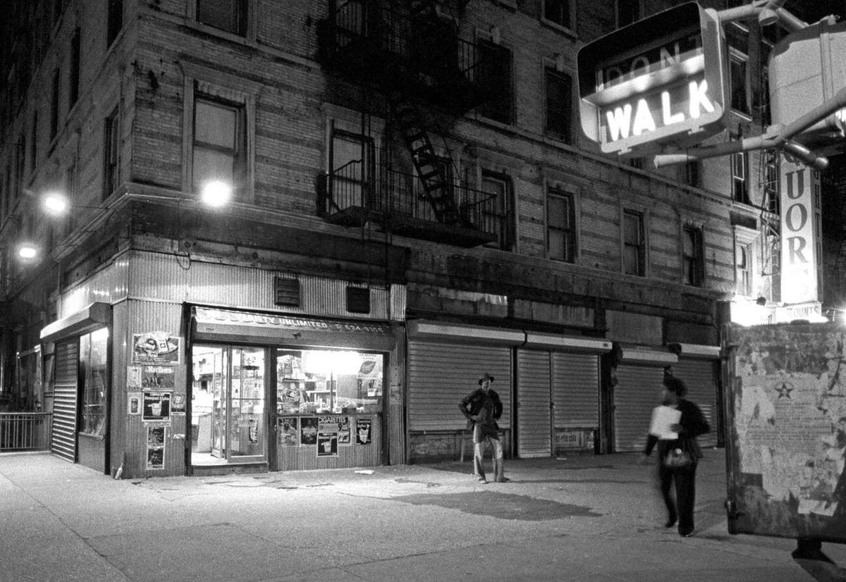 Corner Shop At Night, Harlem, 1978.