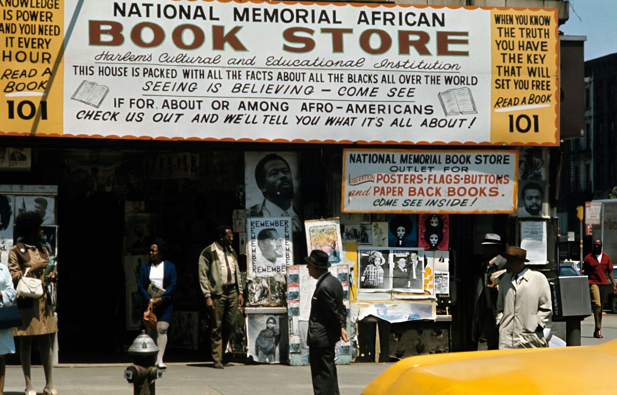 African-American Bookstore Highlighting Global African History, Harlem, 1970.
