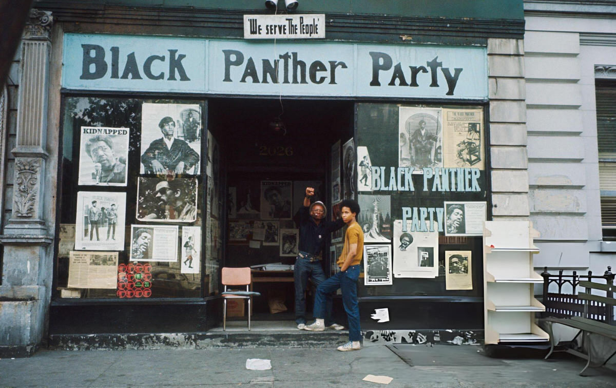 Guard At The Black Panther Party Headquarters Giving A Power Salute, Harlem, 1970.