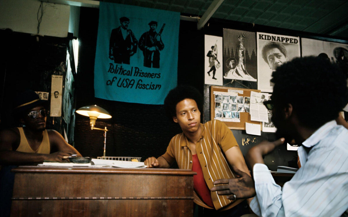 Men Discussing At The Black Panther Party Headquarters, Harlem, 1970.