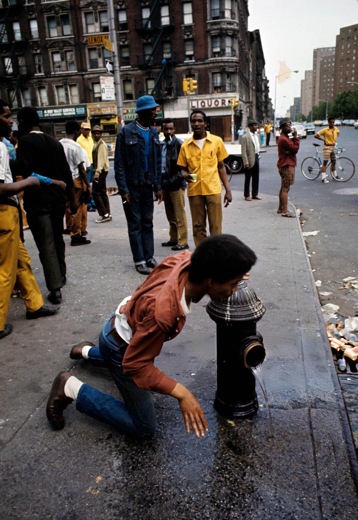 Young Man At A Fire Hydrant, Harlem, 1970.
