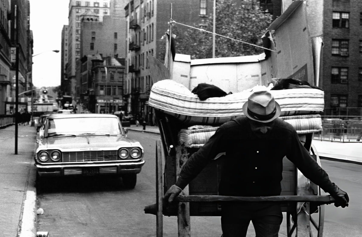 Ragpicker On A Harlem Street, 1973.