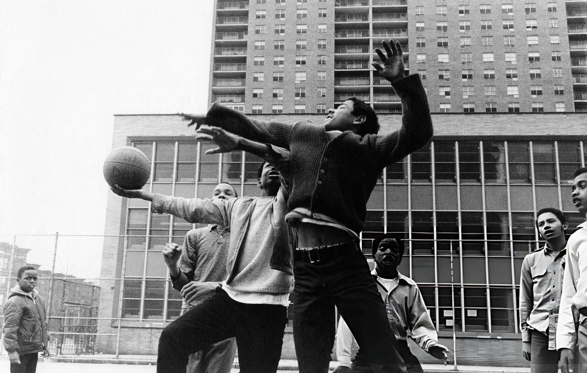 Boys Playing Basketball, Harlem, 1970.