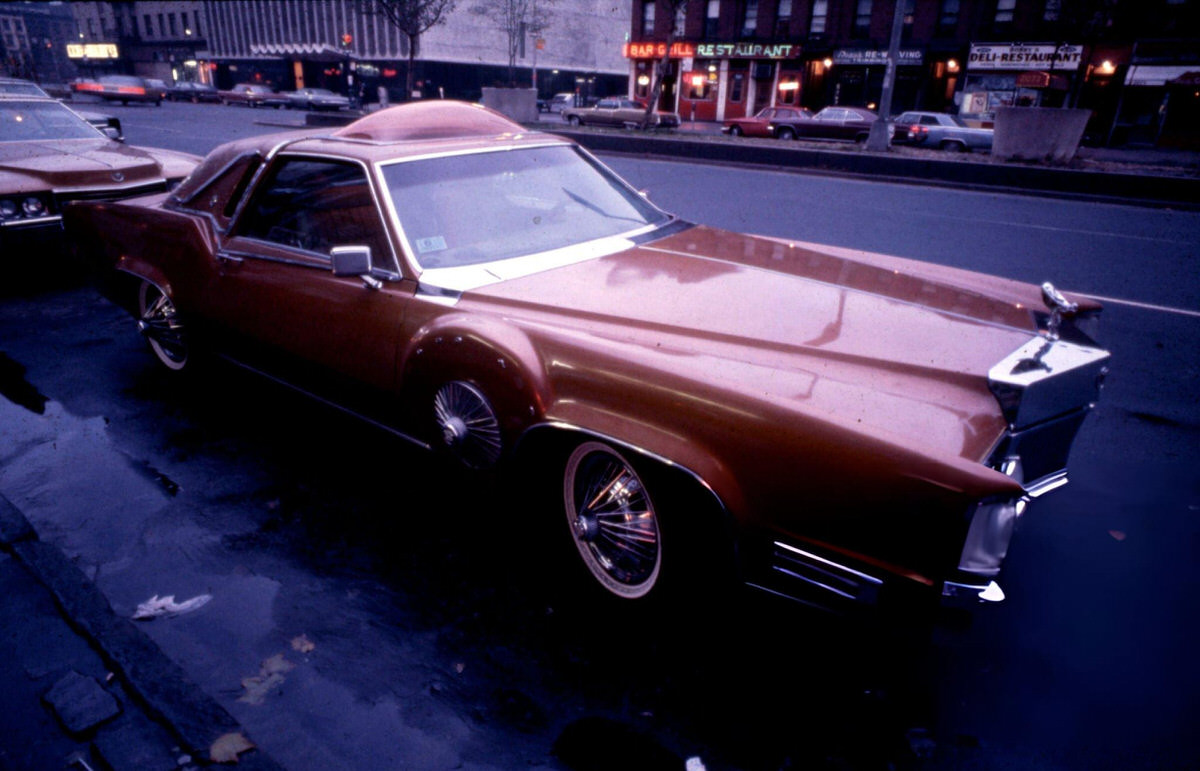 Customized 1973 Lincoln Continental Parked At Seventh Avenue And West 124Th Street, Harlem, 1970S.