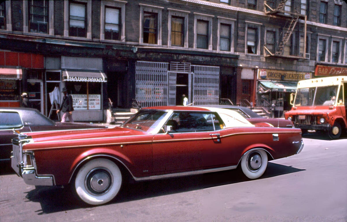 Customized Lincoln Continental Mark Iii On A Harlem Street, 1970S.