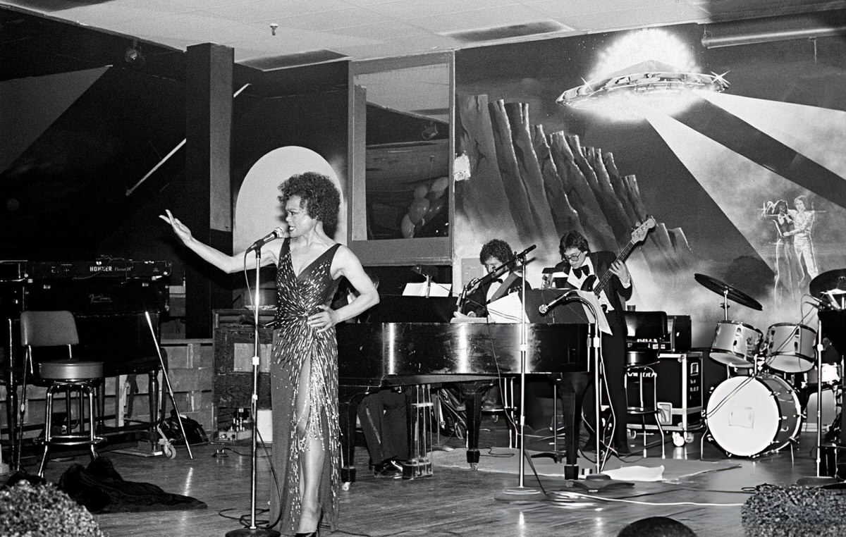 Eartha Kitt Performing At Harlem World, New York, 1981.