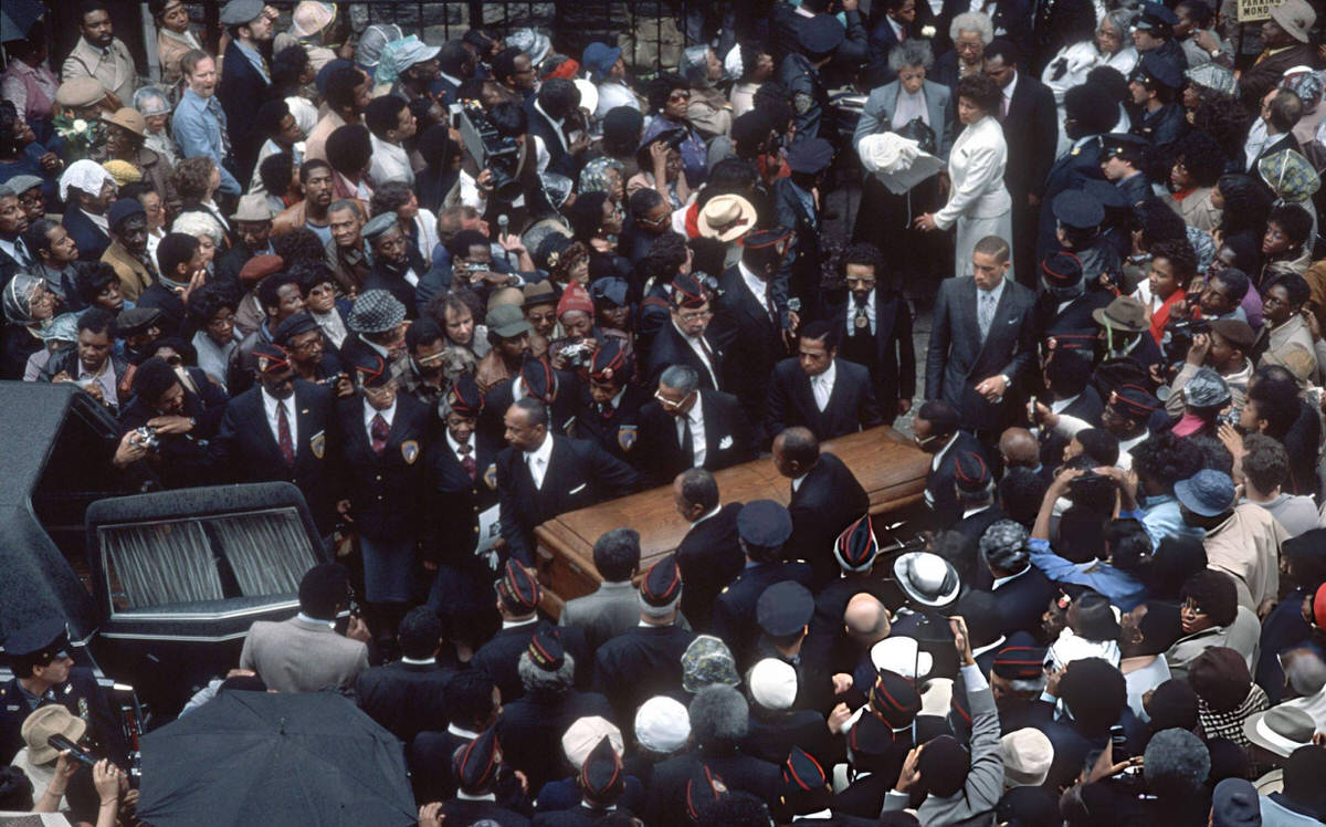 Coffin Of Count Basie Being Carried From The Abyssinian Baptist Church, Harlem, 1984.