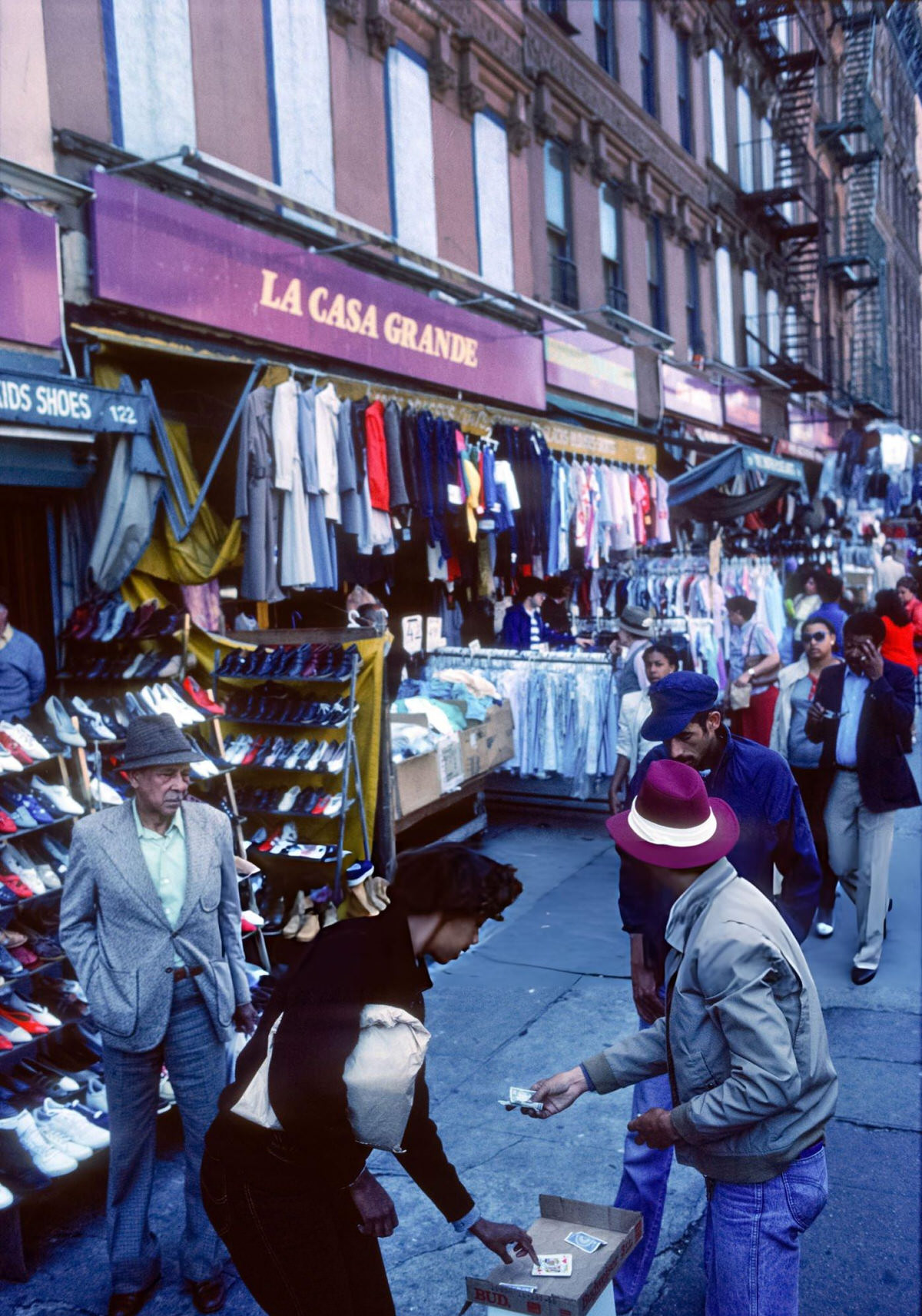 Three-Card Monte Game On A Street In Spanish Harlem, 1985.