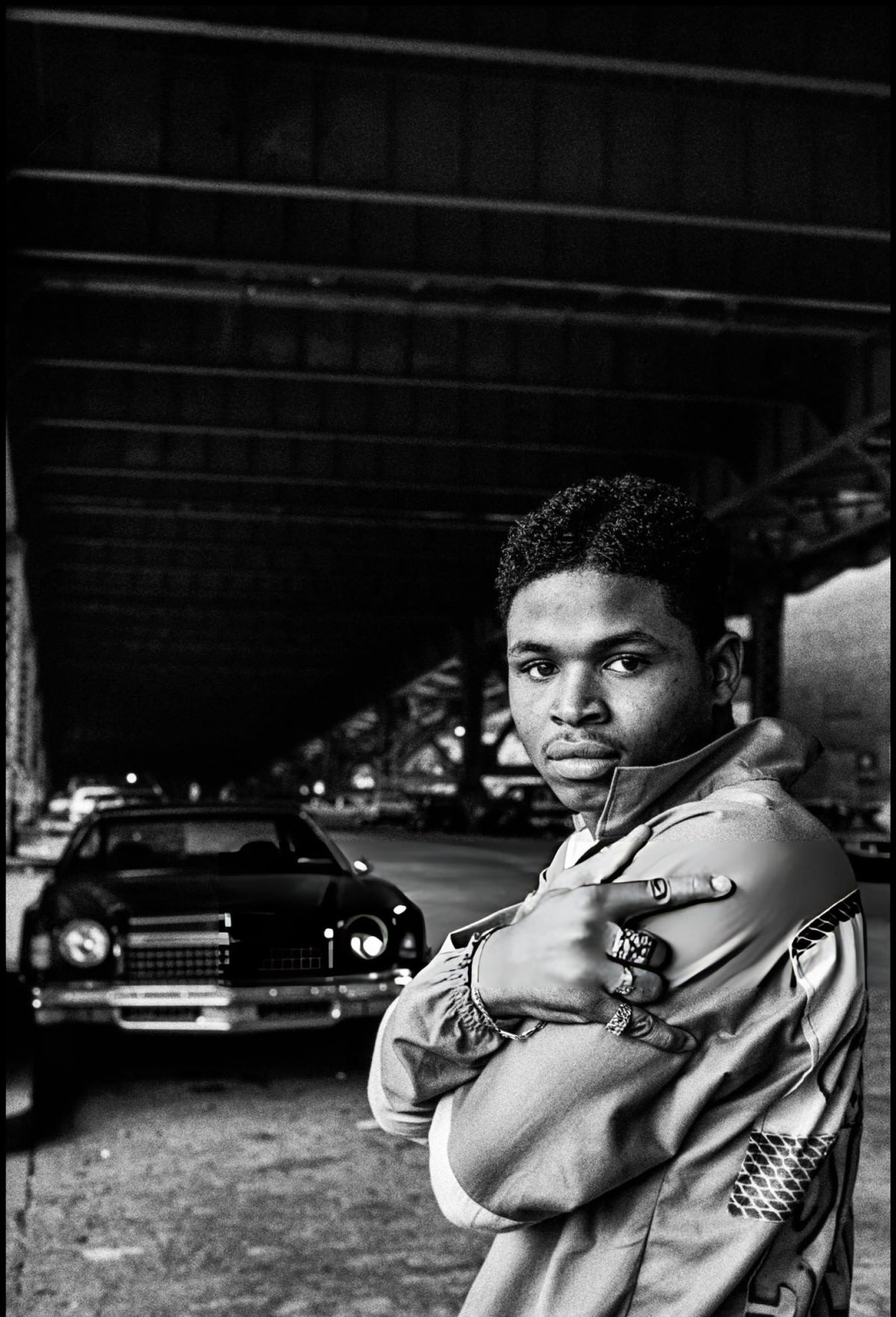 Rapper Mc Breeze In Harlem, 1987.