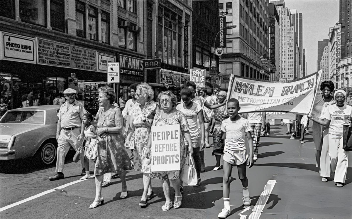 People Marching On Eighth Avenue During The People'S Convention, New York, 1980.