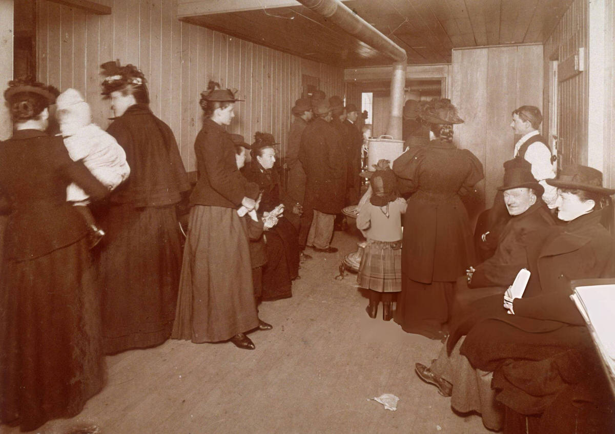 Patients Waiting For Medicine At The Harlem Hospital Dispensary At 120Th Street, New York, 1896.