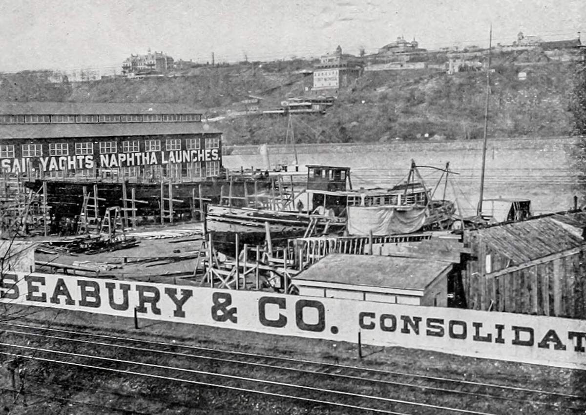 Yards Of The Gas Engine And Power Co. And Charles L. Seabury And Co. On The Harlem River, New York, 1900.
