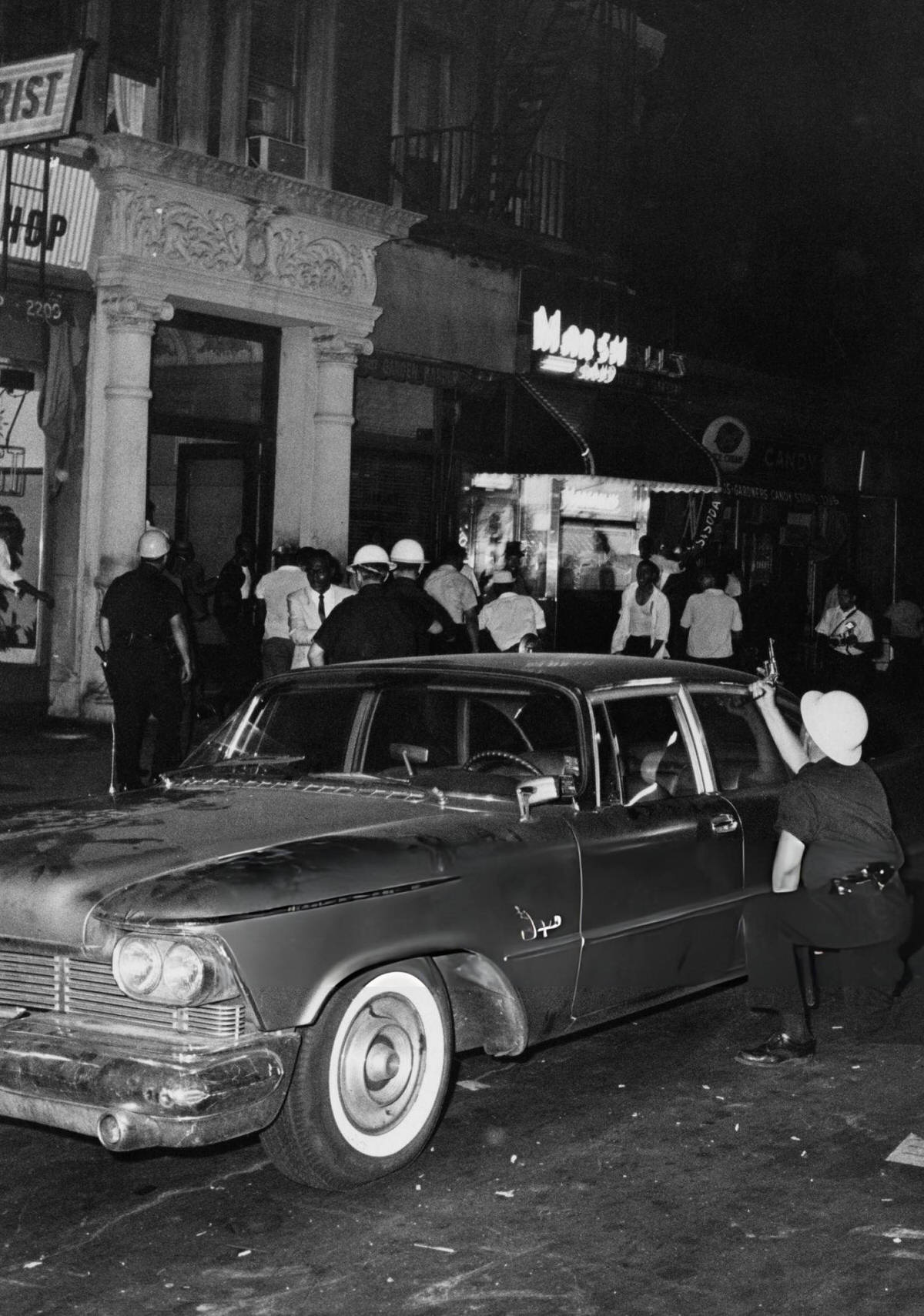 Police Officers Responding To A Call During The Harlem Riots, 1964.
