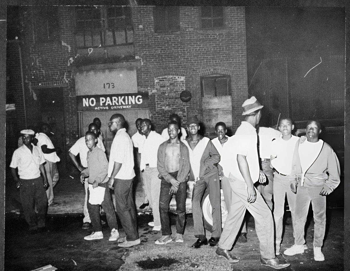 Young Men On The Street During The Harlem Riots, 1964.