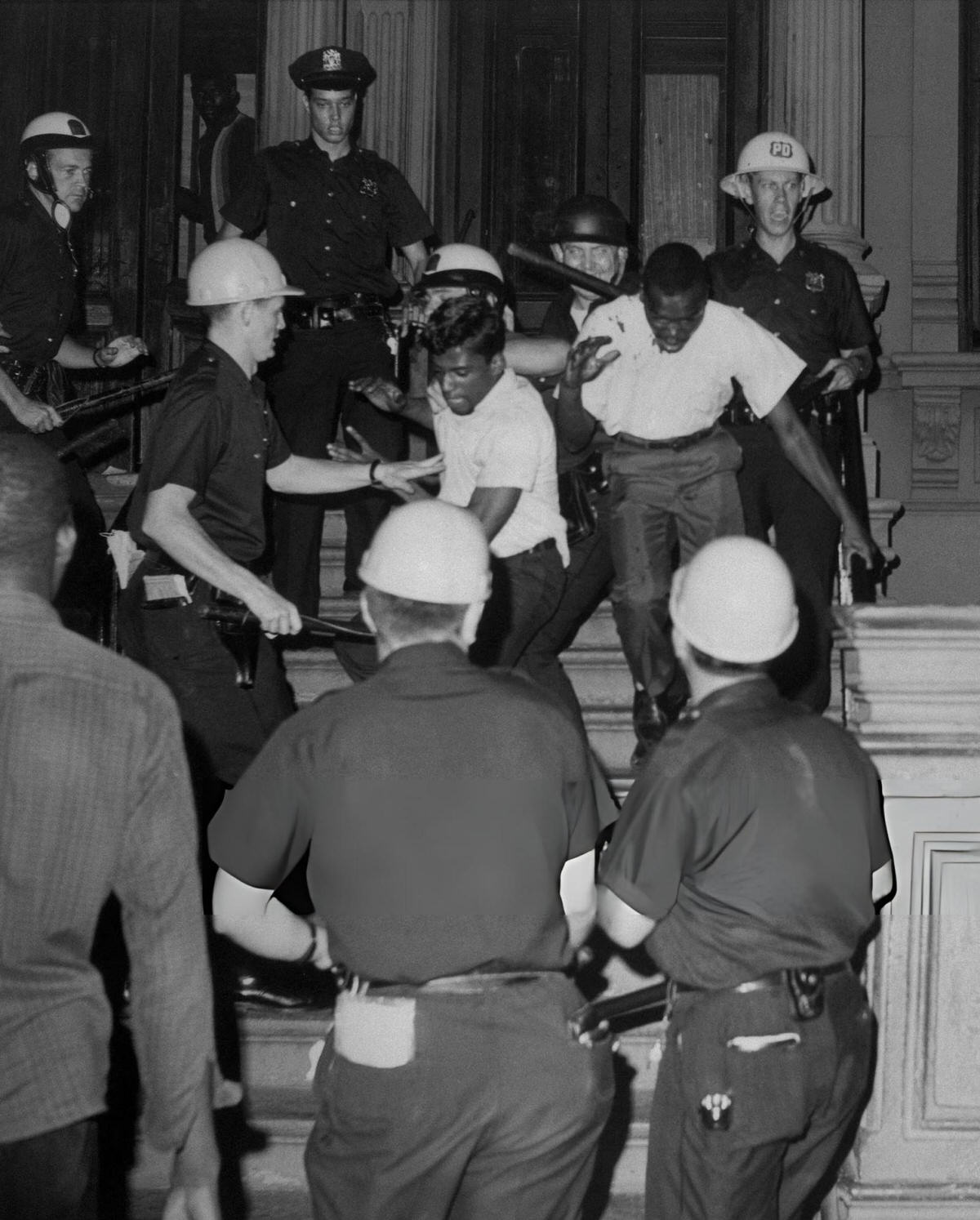Police Arresting Two Youths During The Harlem Riots, 1964.