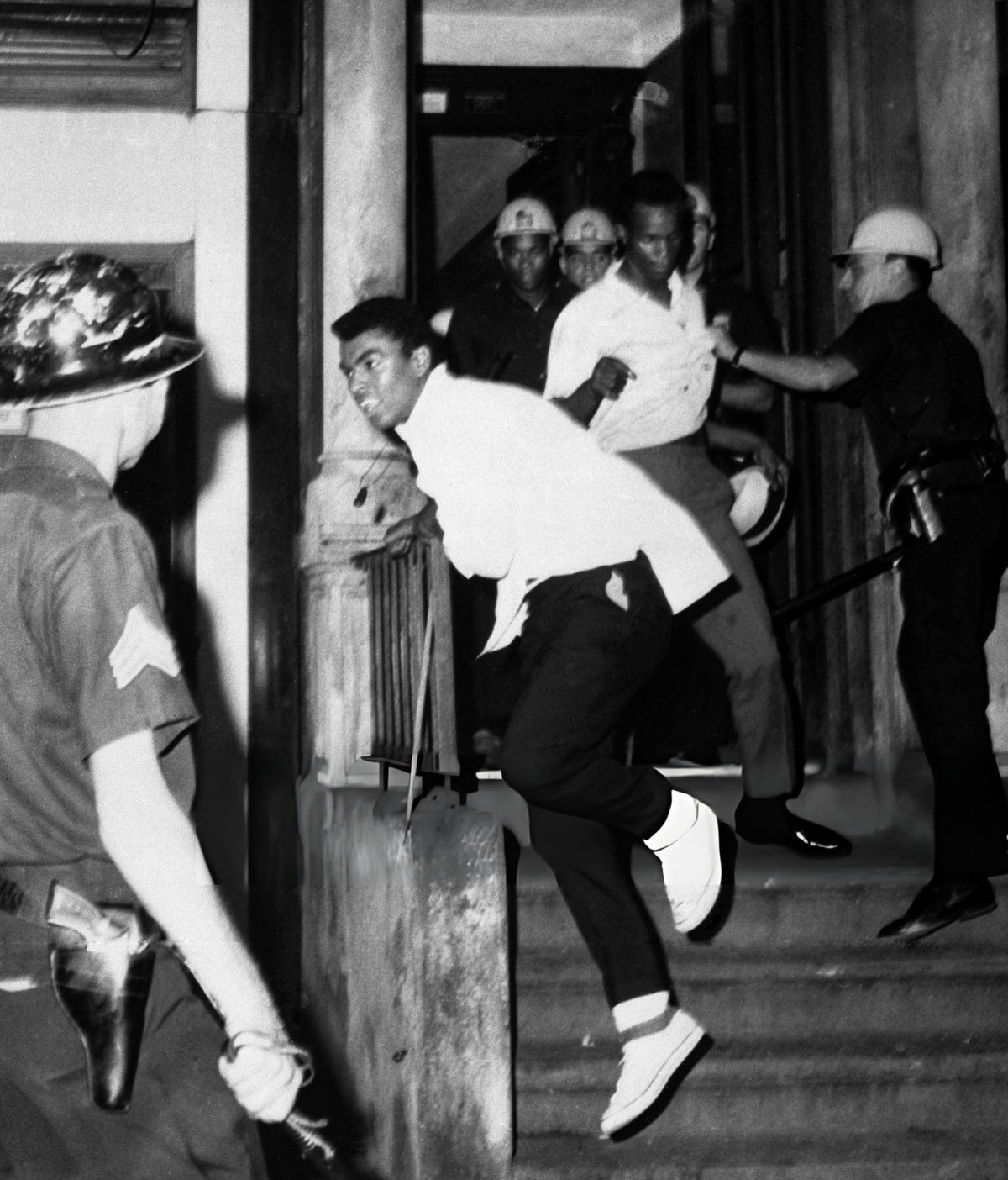 Rioters Attempting To Escape As Police Surround Them During The Harlem Riots, 1964.