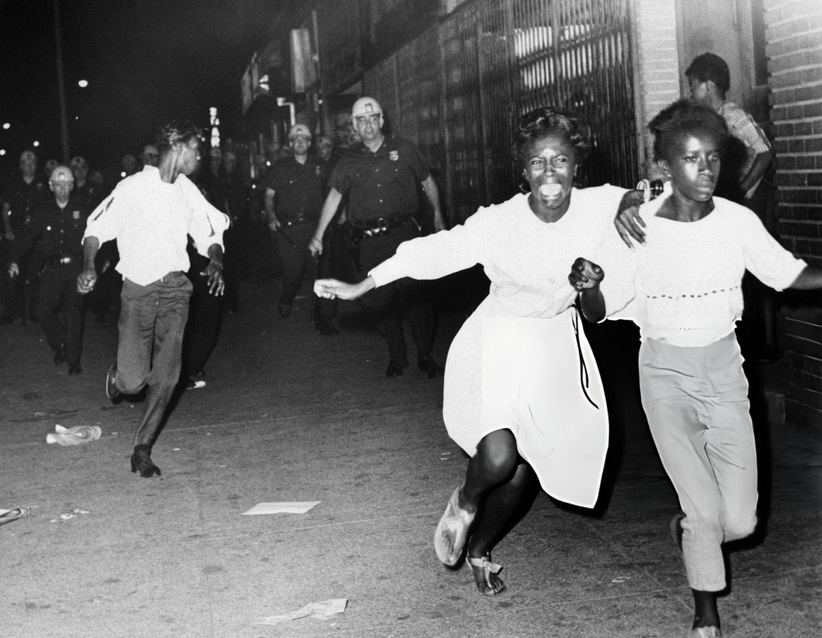 Two Girls Fleeing Police During A Race Riot In Bedford-Stuyvesant, Brooklyn, 1964.
