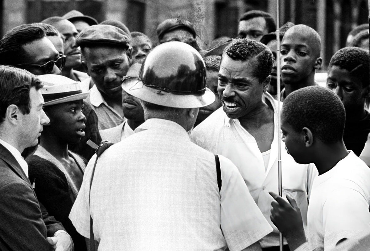 Angry Demonstrators At A Rally During The Harlem Riots, 1964.