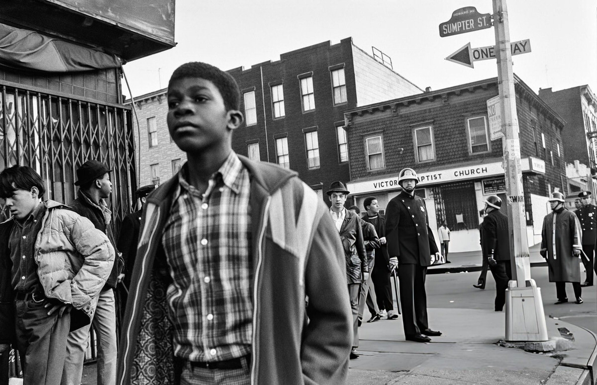 Police On A Brooklyn Street Corner During Riots Sparked By A Police Shooting In Harlem, 1964.