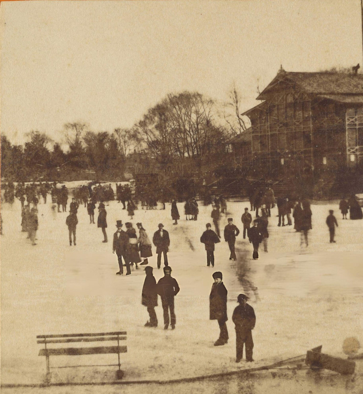 Skating Scene In Central Park, New York, 1870S.
