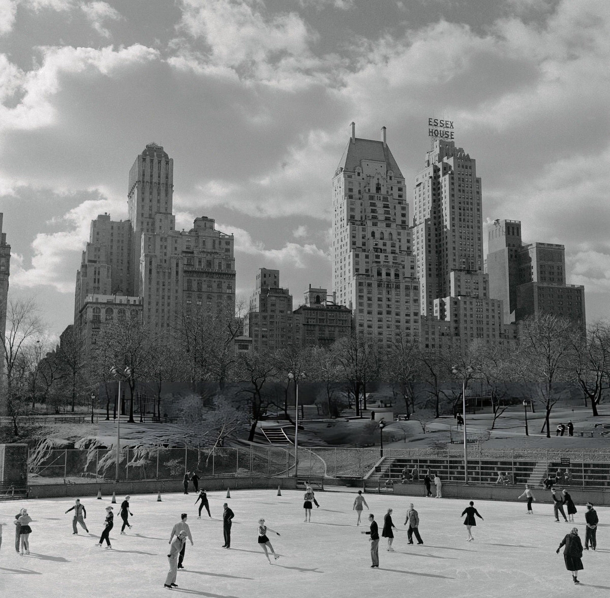 Ice Skating In Central Park, New York.