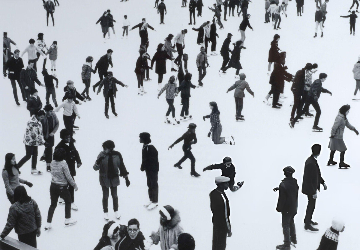 People At The Skating Rink In Central Park, New York, 1960S.